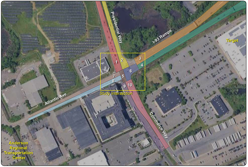 Map showing the zones survey respondents were able to select to indicate feeling unsafe.